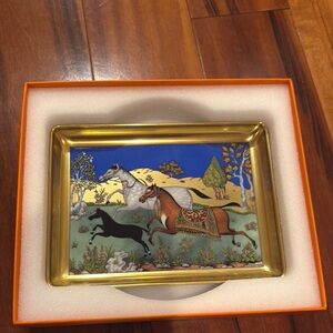 Hermes Colorful Horse Scene Decorative Tray